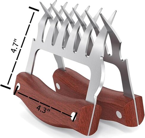 مخلب تقطيع اللحم المشوي من الفولاذ المقاوم للصدأ مع مقبض خشبي لتقطيع الأطعمة المختلفة (زوج واحد) مخلب تقطيع اللحم المشوي مع مقبض خشبي لتقطيع الأطعمة المختلفة (زوج واحد) in Kuwait