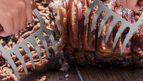 مخلب تقطيع اللحم المشوي من الفولاذ المقاوم للصدأ مع مقبض خشبي لتقطيع الأطعمة المختلفة (زوج واحد) مخلب تقطيع اللحم المشوي مع مقبض خشبي لتقطيع الأطعمة المختلفة (زوج واحد) in Kuwait