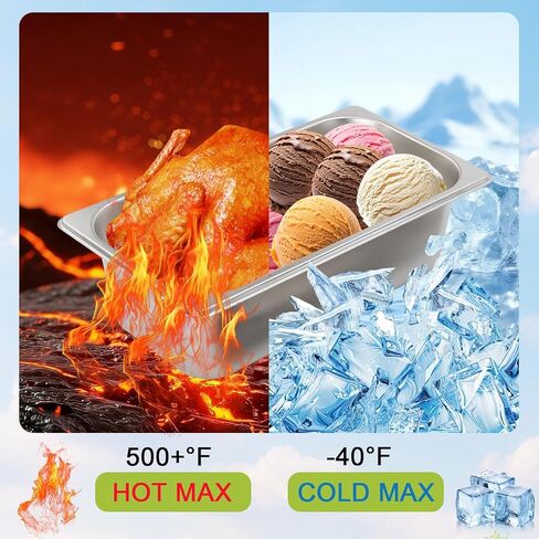 8 Pack 1/3 Size Hotel Pans with Lids, Commercial Stainless Steel Steam Table Pan, 6 Inch Deep Metal Food Container for Catering, Home, Restaurant, Party, Buffet in Kuwait