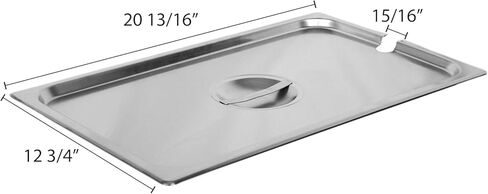 TrueCraftware- Full Size Slotted Stainless Steel Anti-Jamming Steam Pan Cover 24 Gauge- Notched Anti-Jam Steam Table Pan Lid Catering Metal Food Pan Cover for Restaurant Family Events Catering in Saudi Arabia