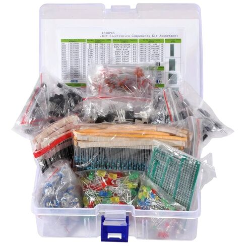 1818 Pcs Electronic Components Kit - Resistors, Leds, Capacitors, & More in Saudi Arabia