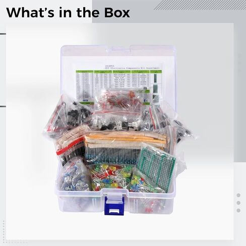 1818 Pcs Electronic Components Kit - Resistors, Leds, Capacitors, & More in Saudi Arabia