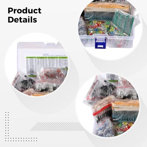 1818 Pcs Electronic Components Kit - Resistors, Leds, Capacitors, & More in Saudi Arabia
