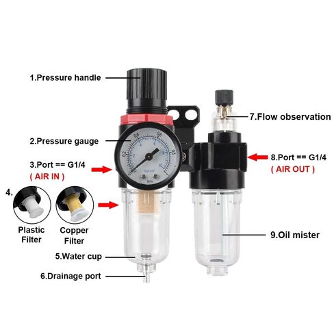Regulator Trap AFC 2000 Air Compressor Oil Water Separation Meter Air Treatment Unit AFR 2000+AL 2000 G1/4" in Saudi Arabia