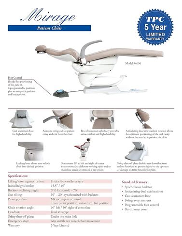 TPC Mirage Hydraulic Dental Chair 110V in Saudi Arabia