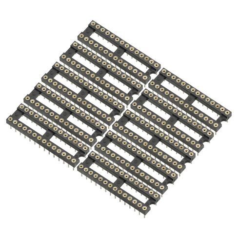 10Pcs 28Pin DIP28 SIP Round IC Sockets Adaptor Solder Type 2.54mm Pitch DIP-28 pins IC Round Hole Socket Adaptor in Saudi Arabia