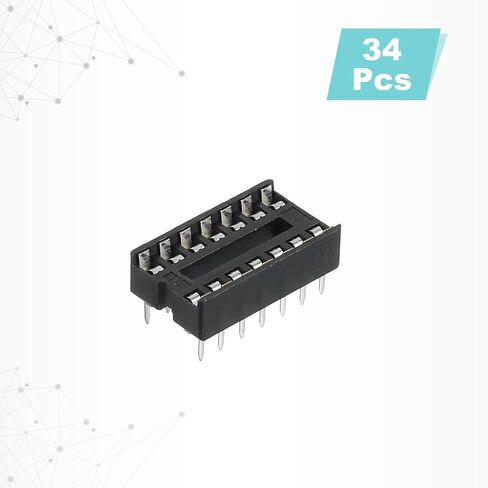 MECCANIXITY 34Pcs DIP IC Chip Socket Adapter 7.62mm Row Pitch 14 Pin IC Assortment Kit 2.54mm/0.1" Pitch for Breadboard Project, PCB Board Design in Saudi Arabia
