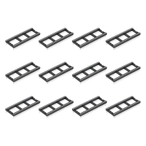 MECCANIXITY 12Pcs DIP IC Chip Socket Adapter 15.24mm Row Pitch Round 40 Pin IC Assortment Kit 2.54mm/0.1" Pitch for Breadboard Project, PCB Board Design in Saudi Arabia