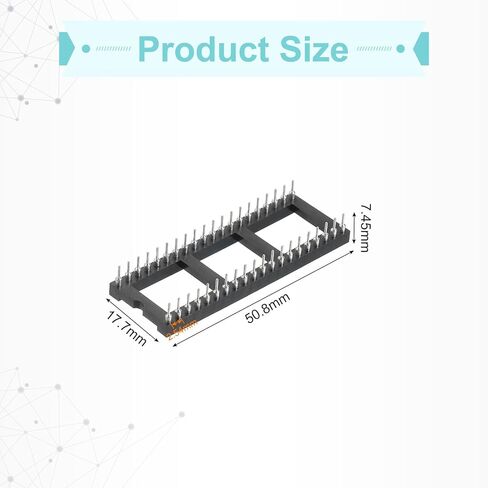MECCANIXITY 12Pcs DIP IC Chip Socket Adapter 15.24mm Row Pitch Round 40 Pin IC Assortment Kit 2.54mm/0.1" Pitch for Breadboard Project, PCB Board Design in Saudi Arabia