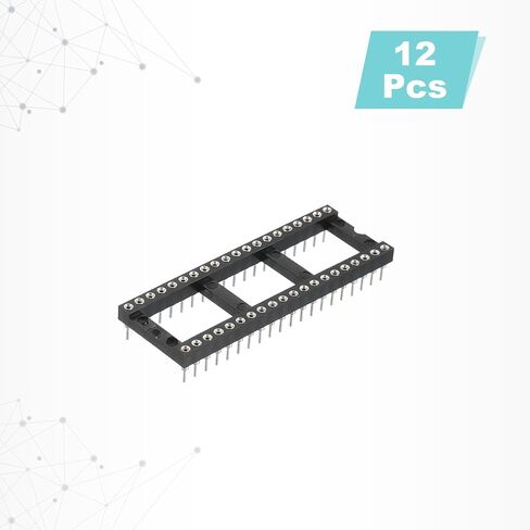 MECCANIXITY 12Pcs DIP IC Chip Socket Adapter 15.24mm Row Pitch Round 40 Pin IC Assortment Kit 2.54mm/0.1" Pitch for Breadboard Project, PCB Board Design in Saudi Arabia