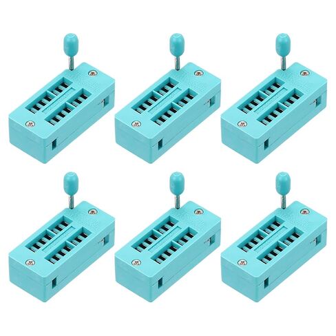 Generic 6Pcs Universal IC Test ZIF Socket 14 Pin 2.54mm Pitch DIP Integrate Socket for Microcontroller, Chip, Breadboard in Saudi Arabia