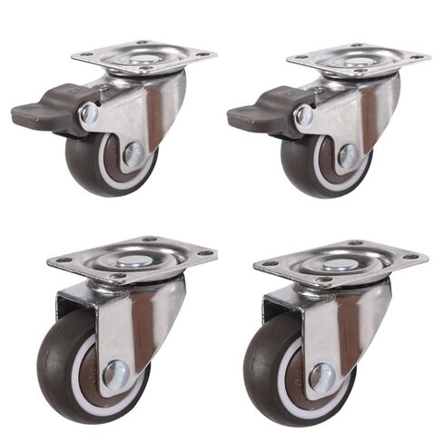 2Pcs 1-2inch Furniture Casters Wheels Soft Rubber Universal Wheel Swivel Caster Roller Wheel for Platform Trolley Accessory(No Brake,1.25 inch) in Saudi Arabia