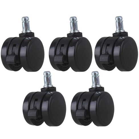 2 Inch Metal PU Office Chair Swivel Casters Furniture Wheels Grip Ring Stem with Brake for Sofa Bed Goods Shelf Storage Rack 5pc in Saudi Arabia