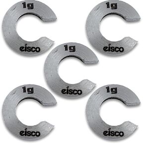 Eisco Labs - Spare 1g Slotted Mass - Stainless Steel, Precision Weight with 1/2" Outer Diameter, Slotted Design for Lab & Physics Experiments, Pack of 10 in Kuwait