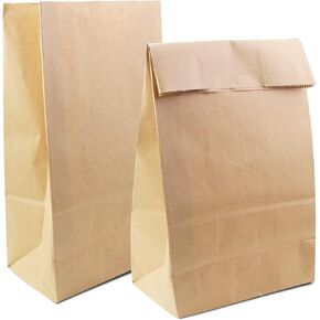 BadenBach 50 Pack 12 Lb Brown Paper Lunch Bags, 12.5" x 7" x 4.3" Large Bread Bags Bulk, Heavy Duty kraft Paper Sacks for Grocery Wrapping, Retail Shopping, Bakery, Party Favors in Kuwait