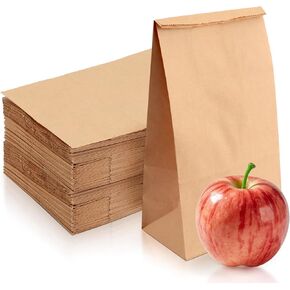 BadenBach 50 Pack 12 Lb Brown Paper Lunch Bags, 12.5" x 7" x 4.3" Large Bread Bags Bulk, Heavy Duty kraft Paper Sacks for Grocery Wrapping, Retail Shopping, Bakery, Party Favors in Kuwait