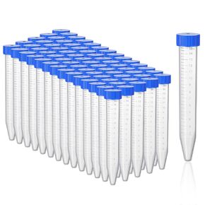 200 Pcs Centrifuge Tubes 15ml Plastic Test Tube with Leak-Proof Screw Caps and Graduated Scale, Transparent Microcentrifuge Tubes Conical Sample Containers for Laboratory Experiments, Sample Storage in Kuwait