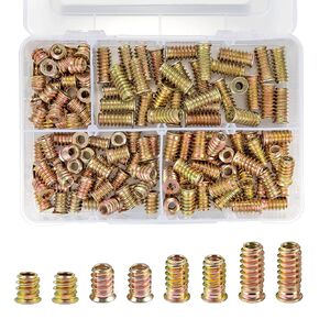 160 Pcs 1/4 "- 20 Thread Inserts for Metal Screws Assortment Hex Socket Drive Nut Inserts - Bolt Fastener Connector for Woodworking Accessories (1/4"-20 x10/15/20/25mm) in Kuwait