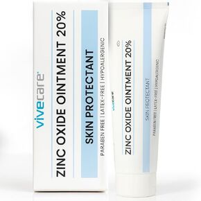 Vivecare Zinc Oxide Ointment 20% - Skin Protectant & Diaper Rash Cream - Moisture Barrier for Irritated Skin, Chafing & Wound Healing (4 Ounce) in Kuwait