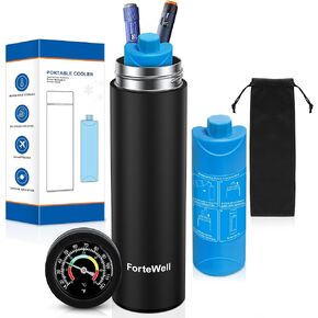 Insulin Cooler Travel Case with Temperature Indicator, 60H Medication Cooling TSA Approved, Fits 2-3 Insulin Pens & Vials, Anti-Freeze Protective Bag, Diabetes Travel Case (Navy Blue) in Kuwait