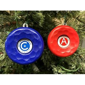 Zieglerworld American Table Shuffleboard Puck Weight Holiday Christmas Ornament - Set of 2 - Blue & Red Cap Top in Saudi Arabia