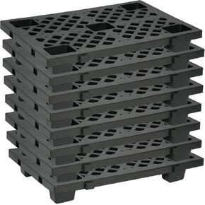 8 Pcs Plastic Pallets 23.6 x 15.7 x 3.9 Inch Thick Plastic Pallet for Basement Storage Waterproof Floor Pallet Interlocking Storage Pad with Breathable Grids for Garage Supermarket Basement in Kuwait