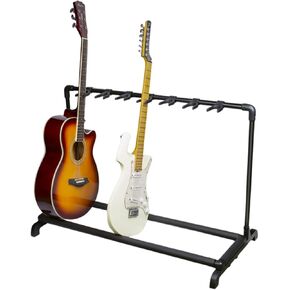 Multiple Guitar Stand Rack for 5 Guitars, Folding Guitar Stand with Thick Rubber Padding, Portable Guitars Display Stand, Universal Floor Guitars Rack for Classical Acoustic Electric Bass in Kuwait