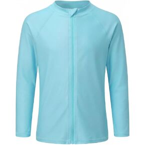 قميص سباحة للفتيات بأكمام طويلة للأطفال البنات ملابس سباحة للحماية من الطفح الجلدي مع عامل حماية من أشعة الشمس فوق البنفسجية 50+، قميص سباحة للحماية من الشمس 3-16 سنة in Kuwait