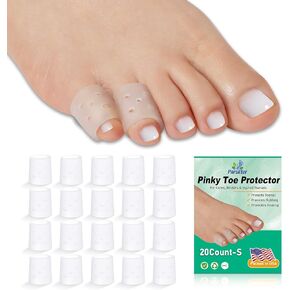 20pcs Pinky Toe Protector Women, Gel Toe Caps, Open Toe Sleeves, Breathable Toe Cushions for Blisters, Corns, Hammer Toes, Toenails Loss (Infused with Aloe Vera Extract) in Kuwait