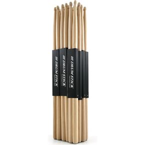 12 Pair Set 5A Maple Wood Drumsticks Professional Varnish Finish Durable & Balanced Drumsticks Ideal for Practice,Performance & Recording for Drummers in Kuwait