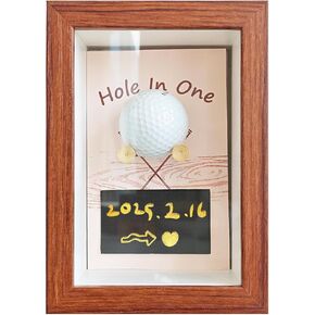 Hole in One Golf Ball Display Case with Tempered Glass Front - Pull-Out Panel Design, Wall Mountable with 2 Wooden Tees, Gold Pen & Black Card for Personalized Memorabilia Storage in Kuwait