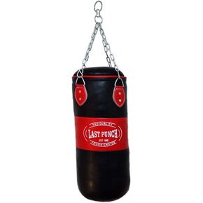كيس ملاكمة مملوء باللونين الأحمر والأسود - متوسط ​​الحجم مع سلاسل in Kuwait