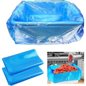 100 عبوة من بطانات اللحم شديدة التحمل 2.5 مل | بطانات حوض بولي يمكن التخلص منها لتجهيز اللحوم وخلطها ونقلها | أكياس بلاستيكية مسطحة مفتوحة للتنظيف الفوري والصرف الصحي (100) in Kuwait