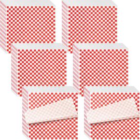 600 قطعة من ورق الشمع للطعام، ورق تغليف الساندويتش مقاس 30.48 × 30.48 سم، بطانات سلة الطعام ذات المربعات، أوراق ورق ديلي للحفلات والمهرجانات والخارجية، 6 ألوان in Kuwait