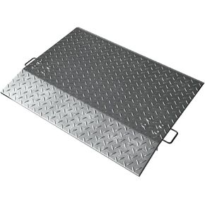 Aluminum Dock Plate, Heavy Duty 3000 Lbs Capacity Loading Ramp, 3/8" Thick Aluminum Construction with Carrying Handles, Ideal for Pallet Jacks, Hand Trucks and Carts Use in Kuwait