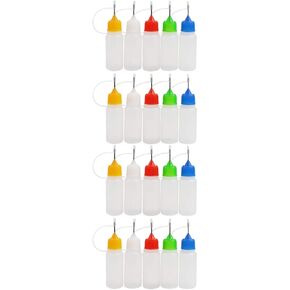 BESTYASH 20pcs 30ml Small Needle Tip Squeeze Bottles with Caps, Refillable Plastic Glue Applicator Bottles for DIY Craft, Paint, and Liquid Dispensing Random Color in Kuwait
