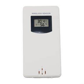 Wireless Outdoor Temperature and Humidity Sensor for FanJu Weather Station (Model 3378), 433.92 MHz, 60m Range, White Plastic Housing, Requires 2x AA Batteries(white) in Kuwait