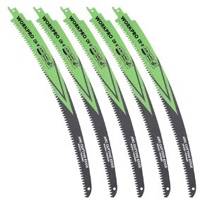 WORKPRO 15" Japanese Teeth Wood Pruning Reciprocating Saw Blades Set, Arc Cutting Edge 6TPI Pruning Saw Blades for Tree Pruning, Wood Cutting, Durable & Sharp, 5 Pack in Kuwait