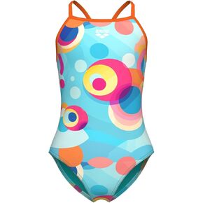 بدلة سباحة من قطعة واحدة بأشرطة رفيعة وأشرطة رفيعة من Arena Girls' Feel Junior Leisure Light Drop Back in Kuwait