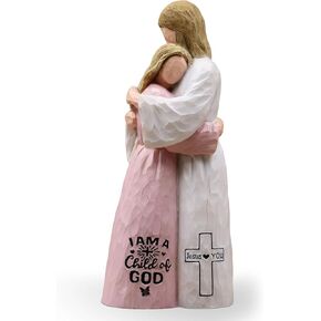 Jesus Embracing Woman-Christian Gifts for Women, Religious Gifts for Women, Baptism Gift for Girl, Sculpted Hand-Painted Figurine in Saudi Arabia