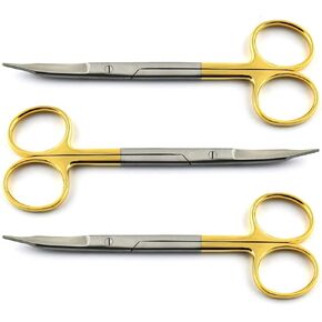 Gold Finger Ring Fox Scissors – Stainless Steel Precision Scissors with Gold Handles for Dental Lab, Training & Educational Use (Pack of 3) in Kuwait