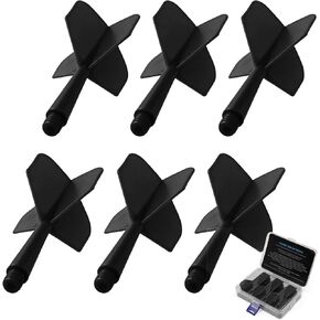 رحلات وأعمدة رمي السهام المتكاملة، 6 قطع من ملحقات رحلات الطيران الاحترافية باللون الأحمر/الأزرق، للسهام الفولاذية/الناعمة، مصبوبة بدقة 90 درجة، عالمية 2BA مناسبة للإعداد الفوري in Kuwait