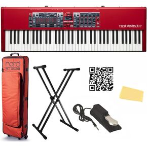 Nord Electro 6 HP 73-Note Hammer Action Stage Piano Bundle with Soft Case, Adjustable Stand, Sustain Pedal, Austin Bazaar Instructional Video, and Polishing Cloth in Kuwait