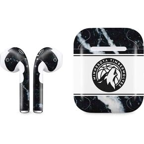 ملصق صوتي من Skinit متوافق مع Apple AirPods - تصميم طباعة حيوانات سوداء مرخص رسميًا من NBA Minnesota Timberwolves in Kuwait