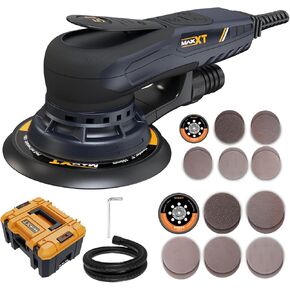 MAXXT Electric 5mm Random Orbital Sander, Palm Sander with Brushless Motor, 5&6Inch Sanding Pads,with Tool Case Central Vacuum, Primary Wood and Panel Processing,Sanders for Woodworking in Kuwait