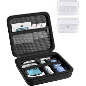 ProCase Diabetes Travel Case, Portable Diabetic Blood Sugar Test Kit Organizer, Protective Carrying Bag for Glucose Monitor, Test Strips, Lancets, Lancing Device & Alcohol Wipes with Small Boxes-Black in Kuwait