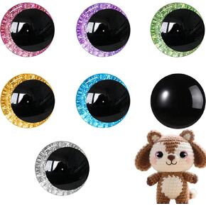 160 Pcs Glitter Safety Eyes 20mm 3D Safety Eyes for Amigurumi Glitter Eye for Stuffed Animals Large Safety Eyes Crochet for DIY of Puppet, Bear Crafts, Toy Doll Making Supplies (7 Colors) in Kuwait