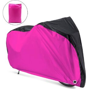 Roctee Bicycle Cover Waterproof Wind Rain Snow Proof Outdoor Mountain Bike Road Travel Bike Cycle Covers With Storage Bag, 78.7''(L) * 27.6''(W) * 43.3''(H) For XL Size (Black & Rose) in Kuwait