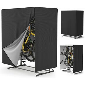 Vertical Bike Rack Cover,Fits 5-8 Bicycle Storage Rack,Bike Covers Outdoor Storage Waterproof,Dustproof Bicycle Cover,Black in Kuwait