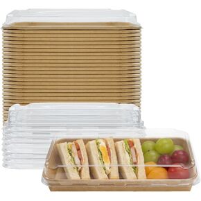 30 Pack Take Out Food Containers, 14.2oz Disposable Bowls 420ml Kraft Paper Take Out Boxes with Lid, Disposable To Go Container Take Out Containers, Greaseproof Paper Bento Box Takeout Lunch Boxes in Saudi Arabia